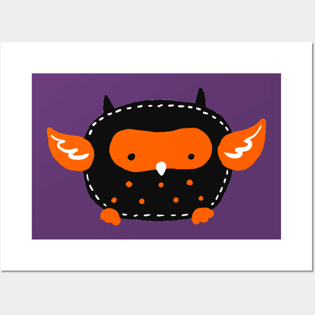 Little Halloween Owl Wall Art by saradaboru